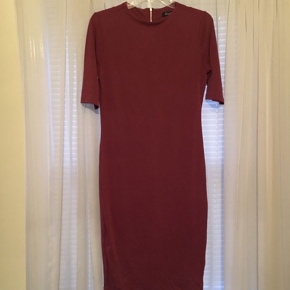 Shinestar maroon 3/4 sleeve dress size 4